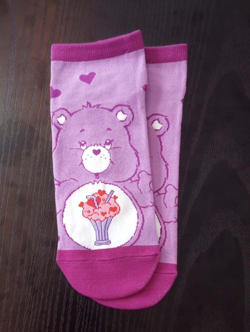 Care Bears Purple Share Bear Graphic Crew Ankle Socks